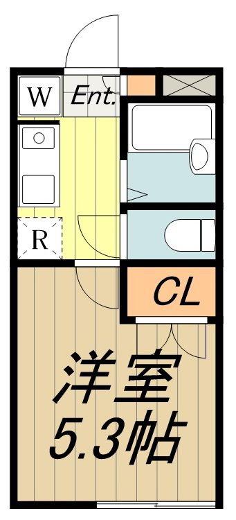 フラワーハイツ(1K/2階)の間取り写真
