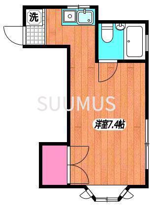 南台クレスト(ワンルーム/2階)の間取り写真
