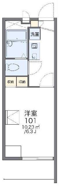 レオパレス川島町(1K/3階)の間取り写真