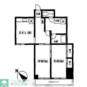 ロイヤル大和(2DK/2階)の間取り写真