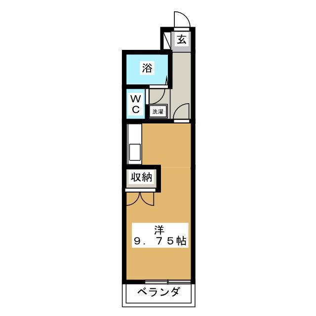 東ノ峯ヒルズB(ワンルーム/1階)の間取り写真