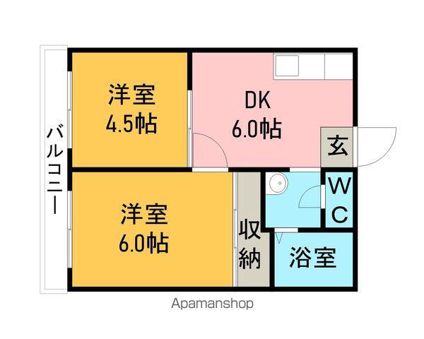 パナハイツ衣浦(2DK/2階)の間取り写真