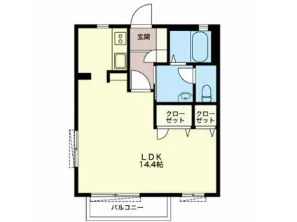 ノーヴァ(ワンルーム/1階)の間取り写真