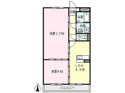 ア・ドリーム白金(2LDK/3階)の間取り写真