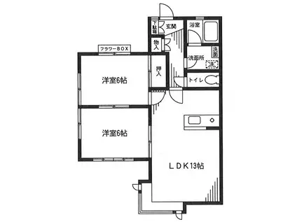 エスポワール光が丘(2LDK/2階)の間取り写真