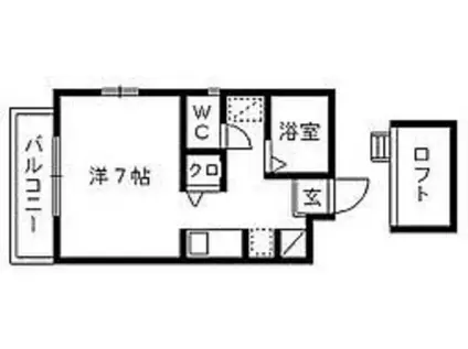 レリブ小池I(1K/2階)の間取り写真