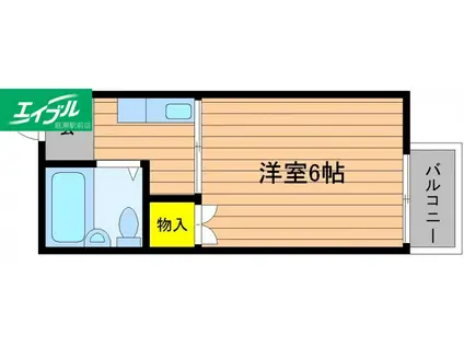高山コーポ(1K/2階)の間取り写真