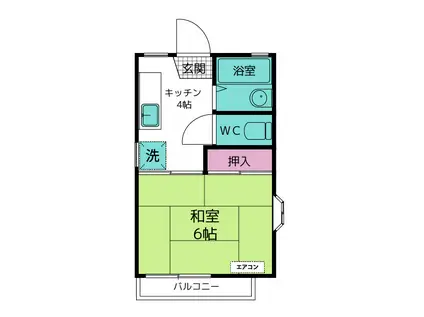 第三足立ハイツ(1K/2階)の間取り写真