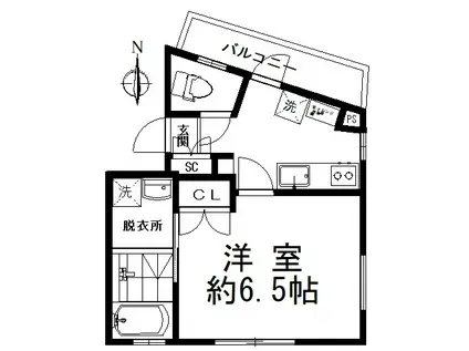 FOGLIA(1K/2階)の間取り写真