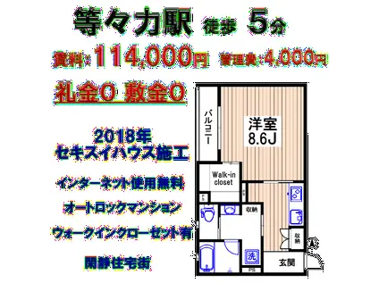 チッタカーサビアンカIII(1K/1階)の間取り写真