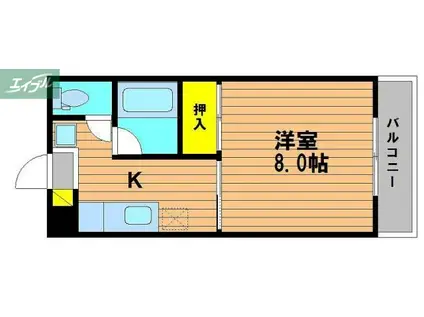 シャトレハイツ今村(1K/4階)の間取り写真