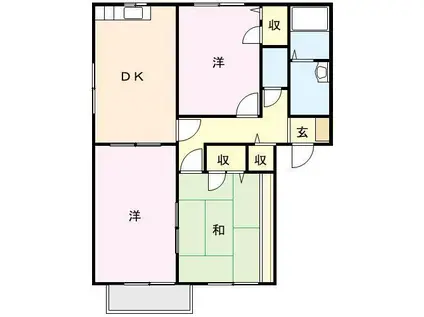 フォレストイン本町(3DK/2階)の間取り写真