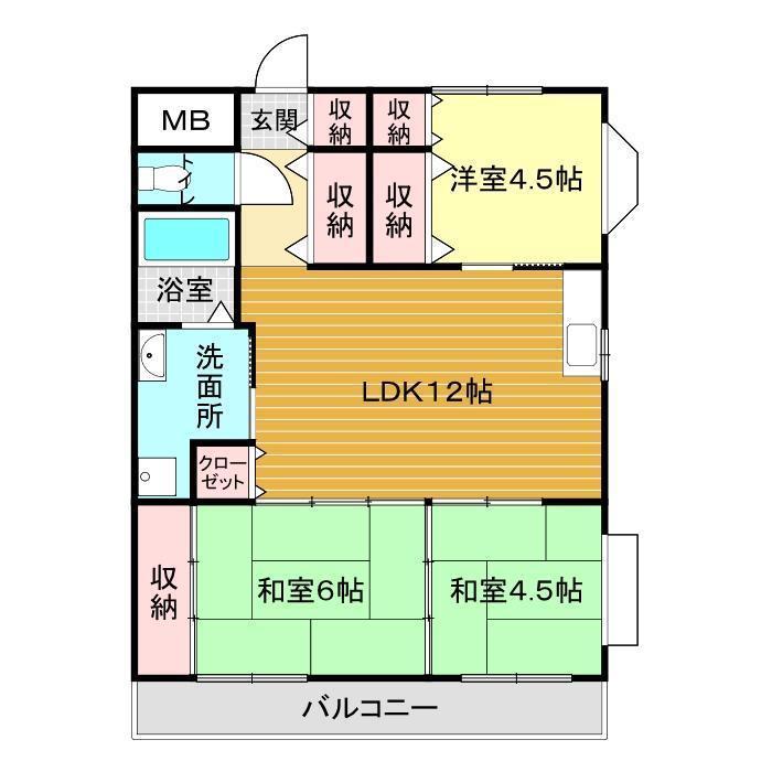 KAME HOUSE(3LDK/2階)の間取り写真
