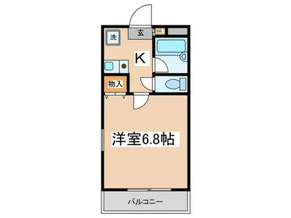 VILLA M・S(1K/2階)の間取り写真