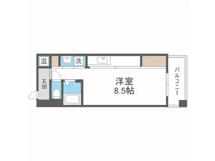 アーバンフラッツ瓦町(ワンルーム/4階)の間取り写真