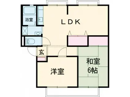 MSハイツ(2LDK/1階)の間取り写真