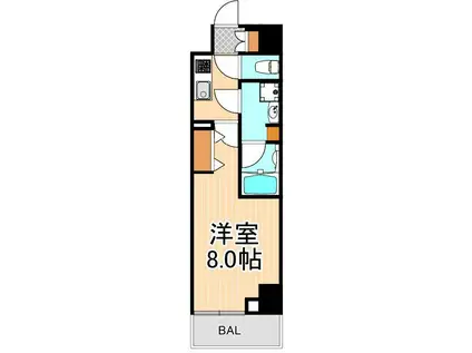 ユリカロゼ五反野II(1K/6階)の間取り写真