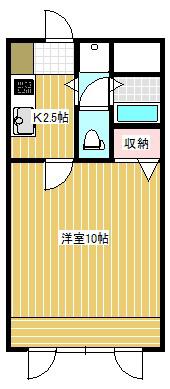 クレセール鹿嶋(1K/1階)の間取り写真