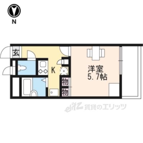レオパレスZEPHYR(1K/1階)の間取り写真