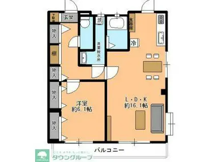 栄マンション(2LDK/3階)の間取り写真