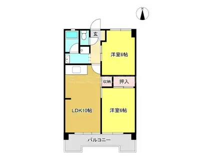 レ・ミレジム(2LDK/3階)の間取り写真