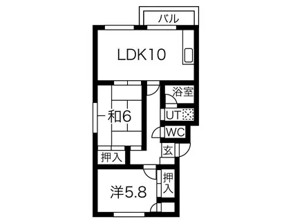 MOマンション(2LDK/4階)の間取り写真