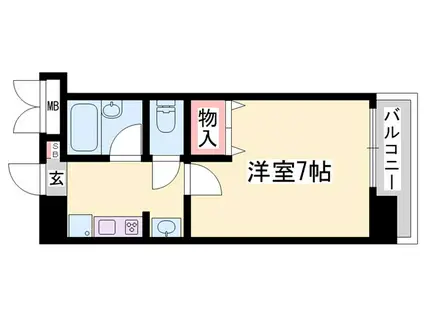 リバーパーク・北条(1K/3階)の間取り写真