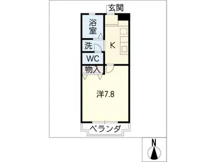 ラヴィエホンダ(1K/3階)の間取り写真
