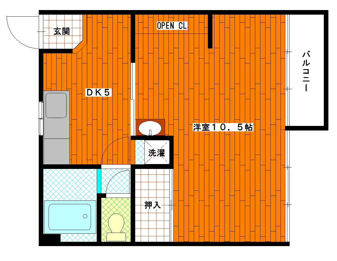 みさきマンション(1LDK/4階)の間取り写真
