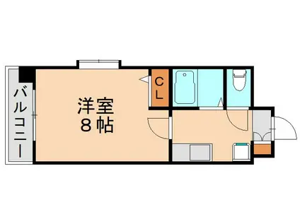 ロイヤルヒルズ黒崎壱番館(1K/5階)の間取り写真