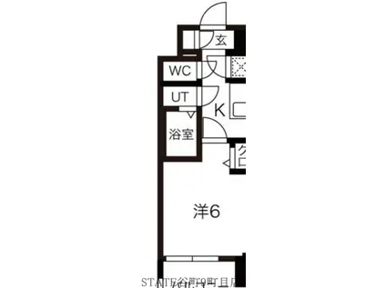 レジュールアッシュOSAKA新深江(1K/10階)の間取り写真