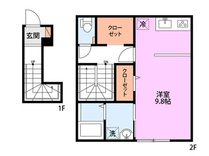 ARIA(ワンルーム/2階)の間取り写真
