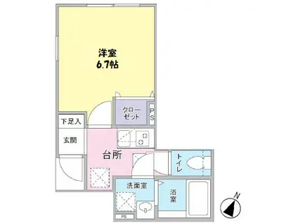 LEGUME AIL GRAISSE(1K/1階)の間取り写真