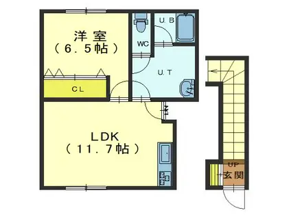 フォレストリーI(1LDK/2階)の間取り写真