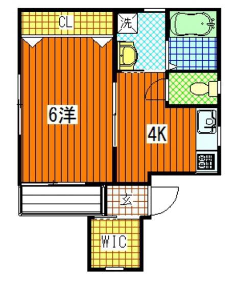 アイランドビル16(1K/2階)の間取り写真