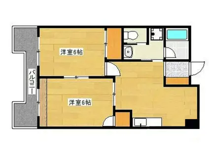 古賀第2ビル(2LDK/2階)の間取り写真