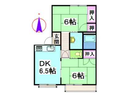 トマトハウス(2DK/2階)の間取り写真