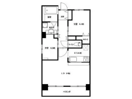 イプセ府中(2LDK/4階)の間取り写真