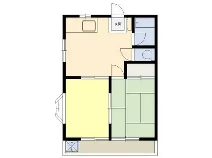 サンメゾン大樹B棟(2DK/2階)の間取り写真