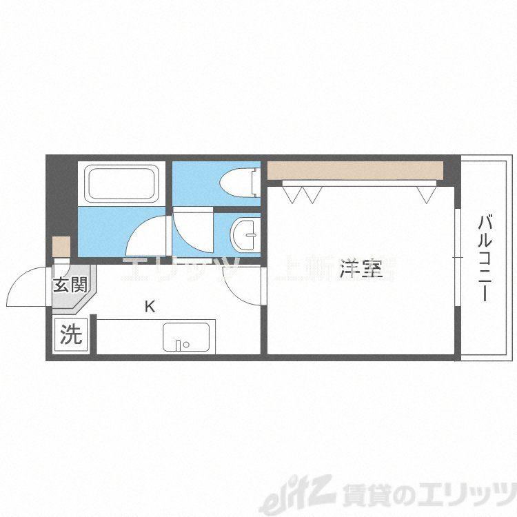 サンフラッツ新大阪別館(1K/1階)の間取り写真