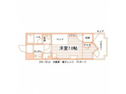 学生会館 アリビオ永福(1K/2階)の間取り写真