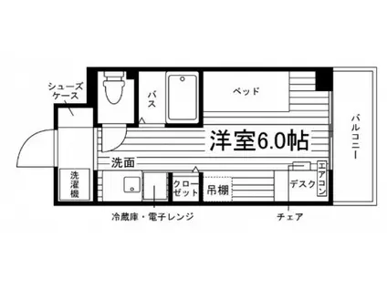 学生会館 CLASSY BASE つつじヶ丘(ワンルーム/1階)の間取り写真