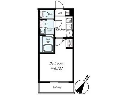 GRADUS相武台前II(1K/1階)の間取り写真