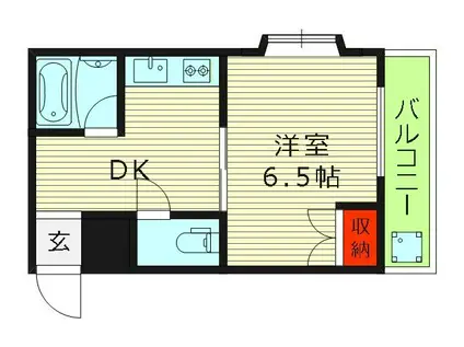 サンロイヤルみやこ(1K/4階)の間取り写真