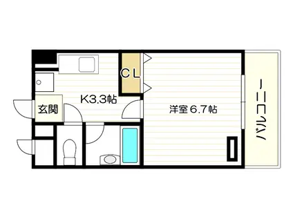 グランセピア(1K/3階)の間取り写真