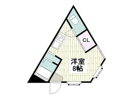 シャトークローネ(ワンルーム/2階)の間取り写真