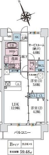 スプランディッド大阪NAMBA LINE(2SLDK/10階)の間取り写真