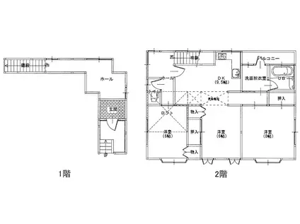 荻 貸室(3DK/2階)の間取り写真