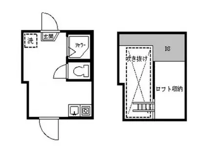 フェリスブロッサム(ワンルーム/2階)の間取り写真