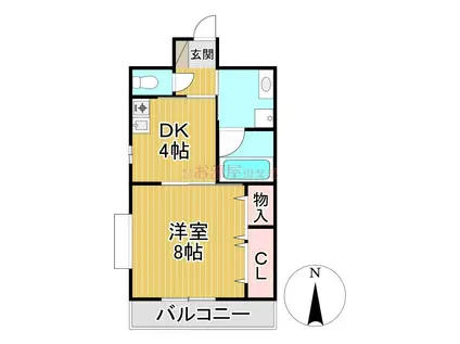 クラインドルフ(1DK/4階)の間取り写真